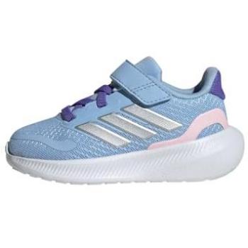 Zapatillas deportivas adidas Runfalcon 5 para niños, color azul y rosa, con cierre de velcro