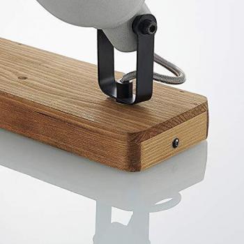 Lámpara de techo LED Mitis, 2 luces, madera de pino y diseño industrial