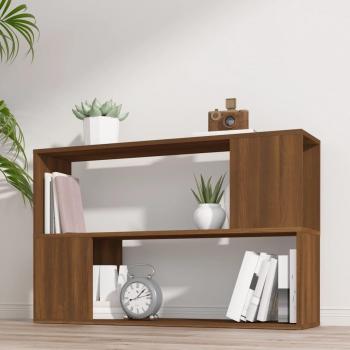 Estantería de madera contrachapada 100x24x63 cm en color marrón roble, blanco, negro y gris, mueble de almacenaje para oficina, estudio, sala de estar y dormitorio