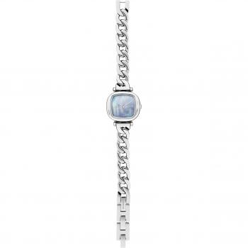 Komono Moneypenny Revolt Women's Japanese Quartz Analogue Watch with Stainless Steel Strap in Silver and Light Blue
