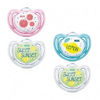 Chupete de Silicona Nuk Edición Limitada Fruits Day&Night 0-6 Meses 2 Unidades