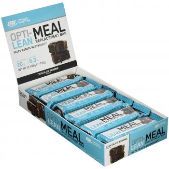 Optimum Nutrition Opti Lean Meal Replacement Chocolate Brownie Bar, Sustitutivo de Comida - 12 barras