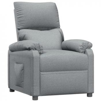 Sillón reclinable de tela gris claro