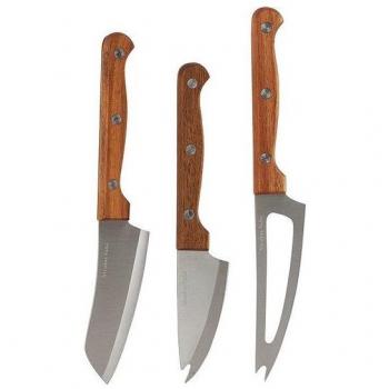 Set de cuchillos para queso Nicolas Vahé 3 piezas, Acacia y acero inoxidable