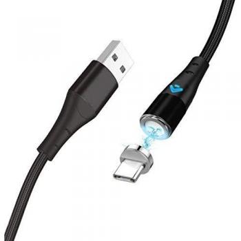 PHOENIX Cable DE Carga RAPIDA MAGNETICO Tipo C PHOENIX 3A Quick Charge - 1 Metro - TRANSMISION DE Datos - OTG - LED INDICADOR