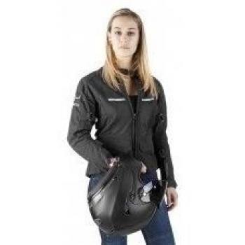 OJ Estado Federado, Diseño Lady Chaqueta 2 Capas Tejido Exteriores Poliamida con Almohadillas de Malla, Negro, L