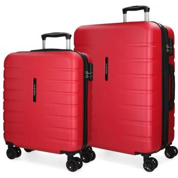 Movom Turbo Juego de maletas Rojo 55/69 cms Rígida ABS Cierre combinación 117L 4 Ruedas dobles Equipaje de Mano