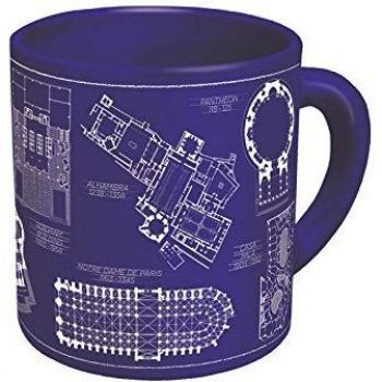 Architecture Coffee Mug - Architectural Drawings of Famous Buildings - From Classic to Classical - Comes in a Fun Gift Box