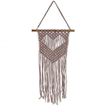 Fíjalo Decoración colgante de bambú natural con detalles en morado y marrón claro
