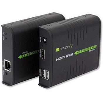 Techly IDATA HDMI-KVM2 Extensor KVM Transmisor y Receptor