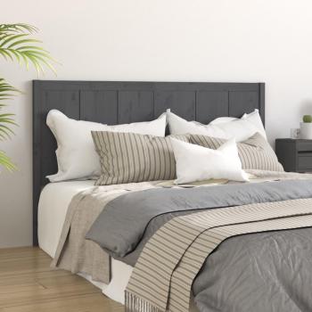 Cabecero para cama madera maciza de pino gris 205,5x4x100 cm