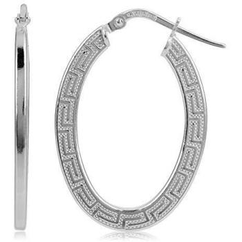 Córdoba Jewels | Pendientes en plata de ley 925 con diseño Aros Oval Egipcian Silver