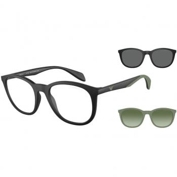 Emporio Armani EA4211F Asian Fit With Clip-On 50011W Men's Eyeglasses Black Size 53 - Blue Light Block Available