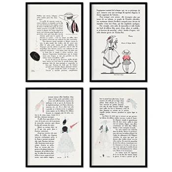 Set de láminas vintage A4 con ilustraciones Art Decó de George Barbier para decoración de interiores
