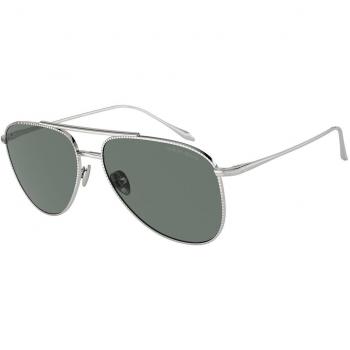 Giorgio Armani AR6152 301511 Anteojos de Sol para Mujer Plateadas, Lentes de Sol Para Mujer Silver, Gafas de Sol para Mujer Plateadas