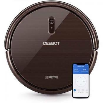 Ecovacs Deebot N79S - Robot Aspirador navegación aleatoria, App y Alexa, Wifi, 4 modos de limpieza, 2 niveles de succión, 60 dB, suelos duros y alfombras, detecta obstáculos y desniveles, negro