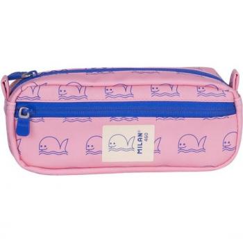 Portatodo rectangular 2 cremalleras colección 460 since 1918, MILAN, rosa