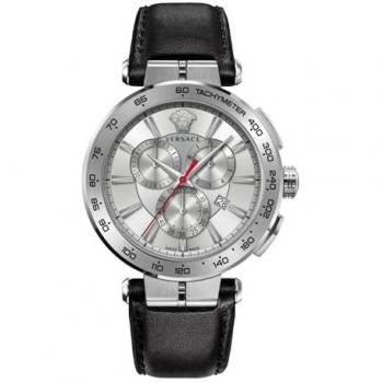 Versace Aion Chronograph Men's Watch 45mm Black Silver Quartz