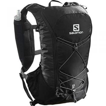 SALOMON Agile 12 Set Mochila de Running Ligera 12 L, 2 Botellas SoftFlask 50 ml Incluidas, Unisex-Adult, Negro