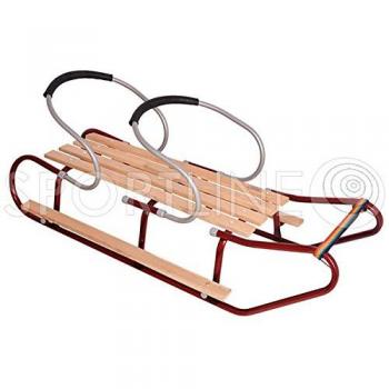 Madera trineo trineo kinders chlitte con respaldo para niños invierno diversión Duo Max2
