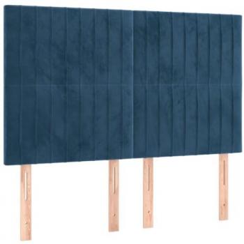 Cabecero LED Terciopelo Azul Oscuro 144x5x118/128 cm