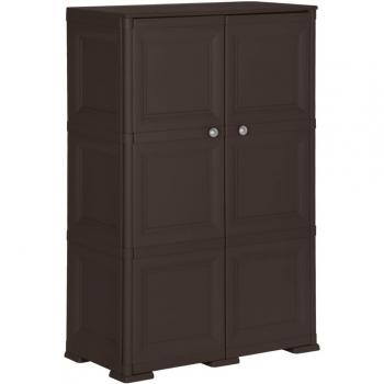 Armario de plástico efecto madera marrón 79x43x125 cm