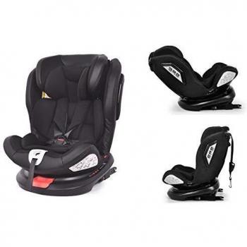 Star Ibaby - Silla de coche grupo 0+/1/2/3 Isofix rotación 360º - Black Edition