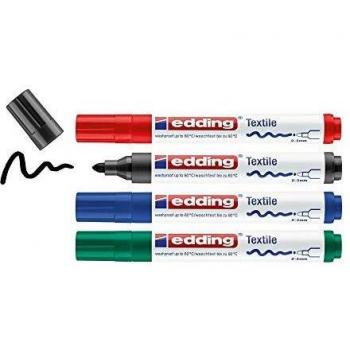 Edding 4500 Pack de 4 Rotuladores Permanentes para Textil