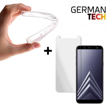 German Tech Funda Gel Flexible para Samsung Galaxy A6 2018, Protector de Pantalla