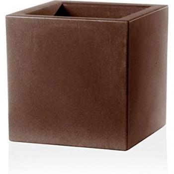 Maceta Cuadrada de Bronce 24,5x24,5 cm h 24,5 modelo Schio Cubo Reciclable Made in Italy