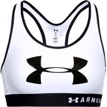 Sujetador deportivo Under Armour Mid Keyhole Graphic Bra, Mujer, color blanco, talla XS
