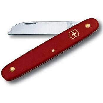 Victorinox Küchen-Okuliermesser Gerade Klinge Blister - Navaja de bolsillo, color rojo, talla 55 mm