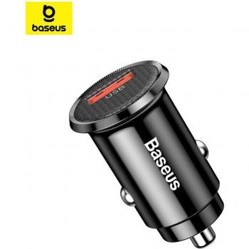 Cargador Rápido para Coche Baseus QC3.0 USB Mini 18W Plástico Negro