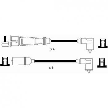 Cables de encendido NGK 0949 - Juego de cables de alta calidad, resistencia al calor, conectores duraderos, diseño optimizado para un rendimiento eficiente del motor