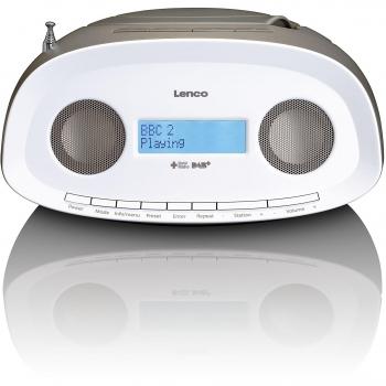 Lenco SCD-69TP Boombox DAB+ Radio Portátil con Reproductor de CD y MP3 Gris Pardo