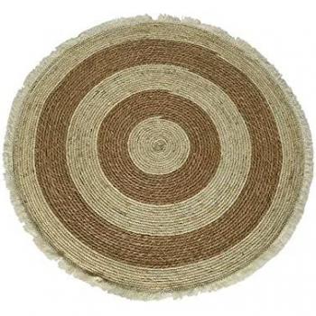 Alfombra de Fibra de Coco Redonda Marrón 100cm