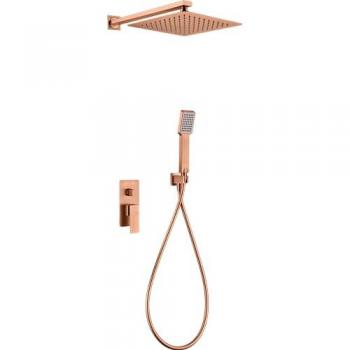 Conjunto ducha monomando empotrado Pisa oro rosa cepillado