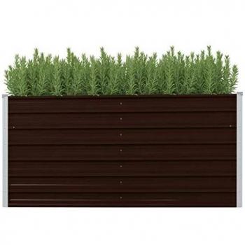 SengentoStyle Plantenbak 160x40x77 cm gegalvaniseerd staal bruin