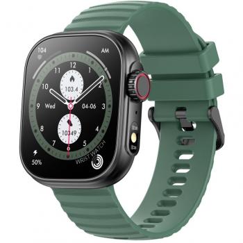 Reloj Smartwatch Myphone Tool Black Green - Pantalla táctil, resistencia al agua, monitor de frecuencia cardíaca, seguimiento de actividad física, notificaciones de smartphone, diseño deportivo y moderno