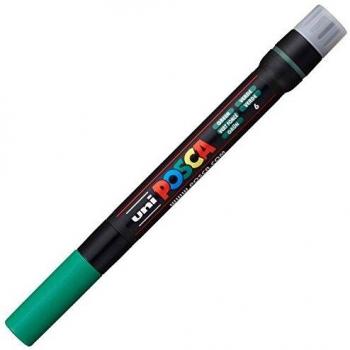 Marcador Posca PCF-350 verde - marcador de pintura con punta acrílica estilo pincel, tinta pigmentada a base de agua, resistente a la luz, no permanente