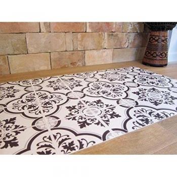 Laroom Alfombra Vinílica de Cocina Diseño Estoril, Vinilo Antiliscante, Gris, 65x100 cm