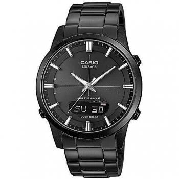 Casio WAVE CEPTOR Reloj Radiocontrolado y solar, Cristal de zafiro, Caja sólida, Negro, para Hombre, con Correa de Acero inoxidable macizo, LCW-M170DB-1AER
