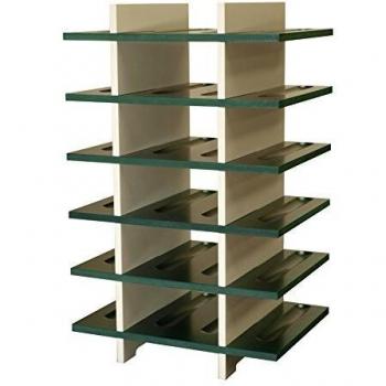 Expovinalia Botellero para 24 Botellas, MDF, Blanco y Verde, 39x28x60 cm
