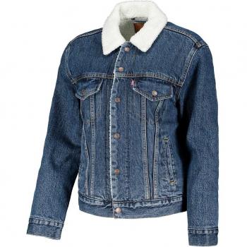 Levi's Women's Exbf Sherpa Denim Jacket - Blue Cotton, Size S