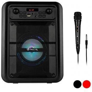 NGS Roller Lingo Portable Bluetooth Speaker 20W with Microphone and LED Lights - Black