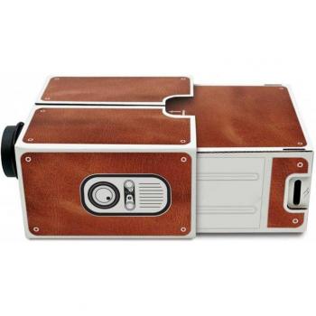 Proyector Mini Retro de Cartón DIY Portátil y Ecológico, Ligero, Soporte para Teléfonos Móviles y Cine en Casa