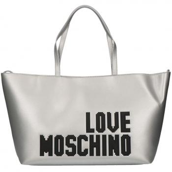 Love Moschino Pixel shopping bag silver