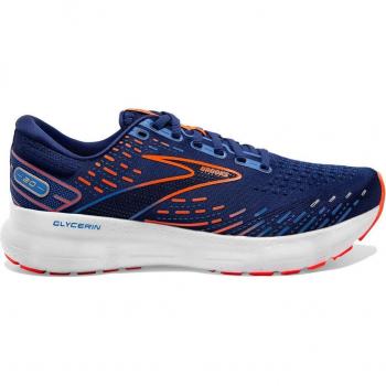 Brooks Glycerin 20 Men's Running Shoes - Blue/Orange/White