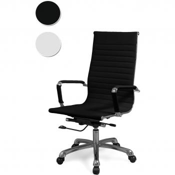 duehome Silla de Oficina, Sillón Giratorio para Despacho o Estudio, Modelo Boss, Acabado en Simil Piel Color Negro, Medidas: 58 cm