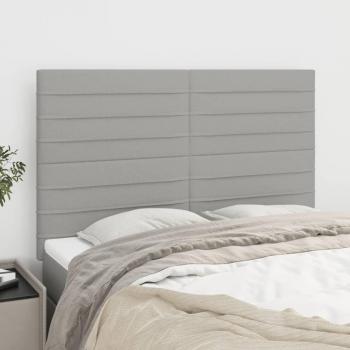 Cabeceros de tela gris claro (4 unidades) 72x5x78/88 cm